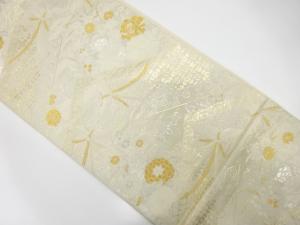 アンティーク　松皮菱に鳳凰・花模様織り出し袋帯（材料）